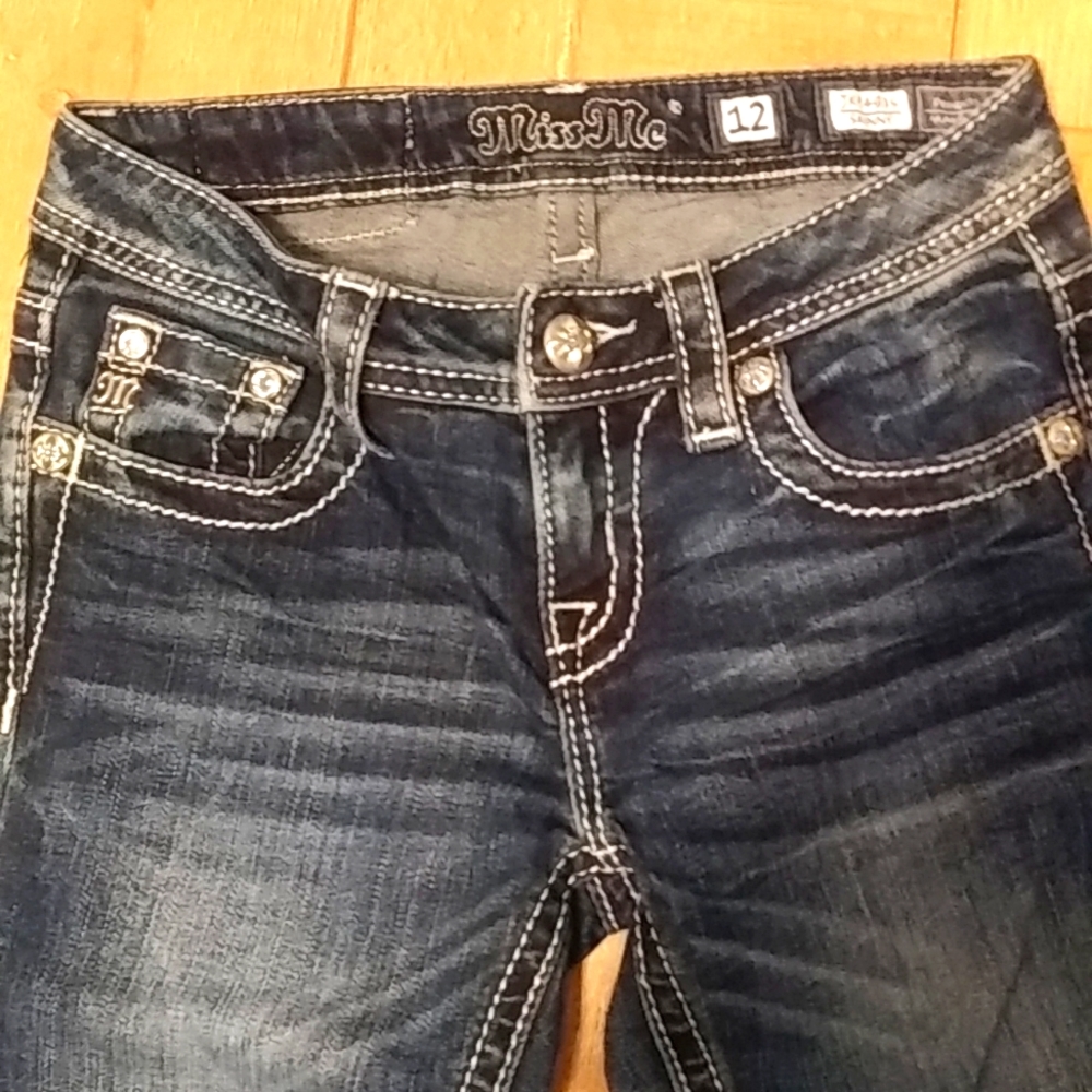 Miss Me Dark Blue Girls Skinny Jeans - Picture 2 of 5